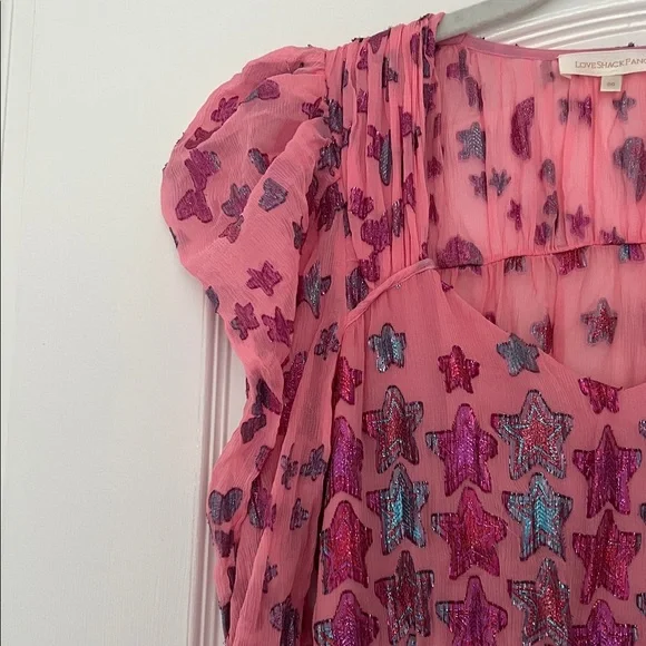 LoveShackFancy Pink and Purple Star Dress - Picture 4 of 9